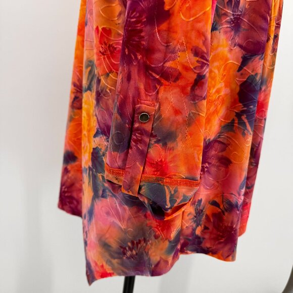 Cocomo Woman Floral Asymmetrical Hem Tunic Top Womens 1X Y2K Colorful Going Out - Picture 6 of 7